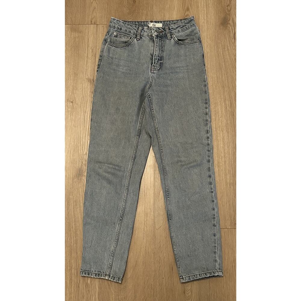 Topshop Moto Women's High Rise Mom Blue Denim Jeans Light Wash - Size W26